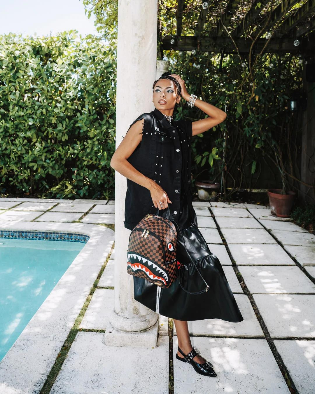 Zainetto Sprayground marrone Sawtooth sharks in paris savage backpack