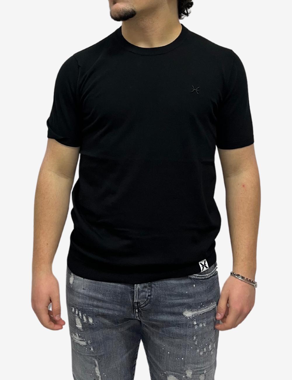 T-Shirt in maglia Richmond X con banda bicolor uomo