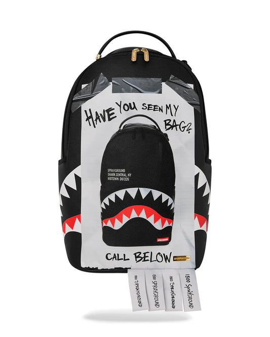 Zaino Sprayground nero "Missing bag flyer on bag backpack"