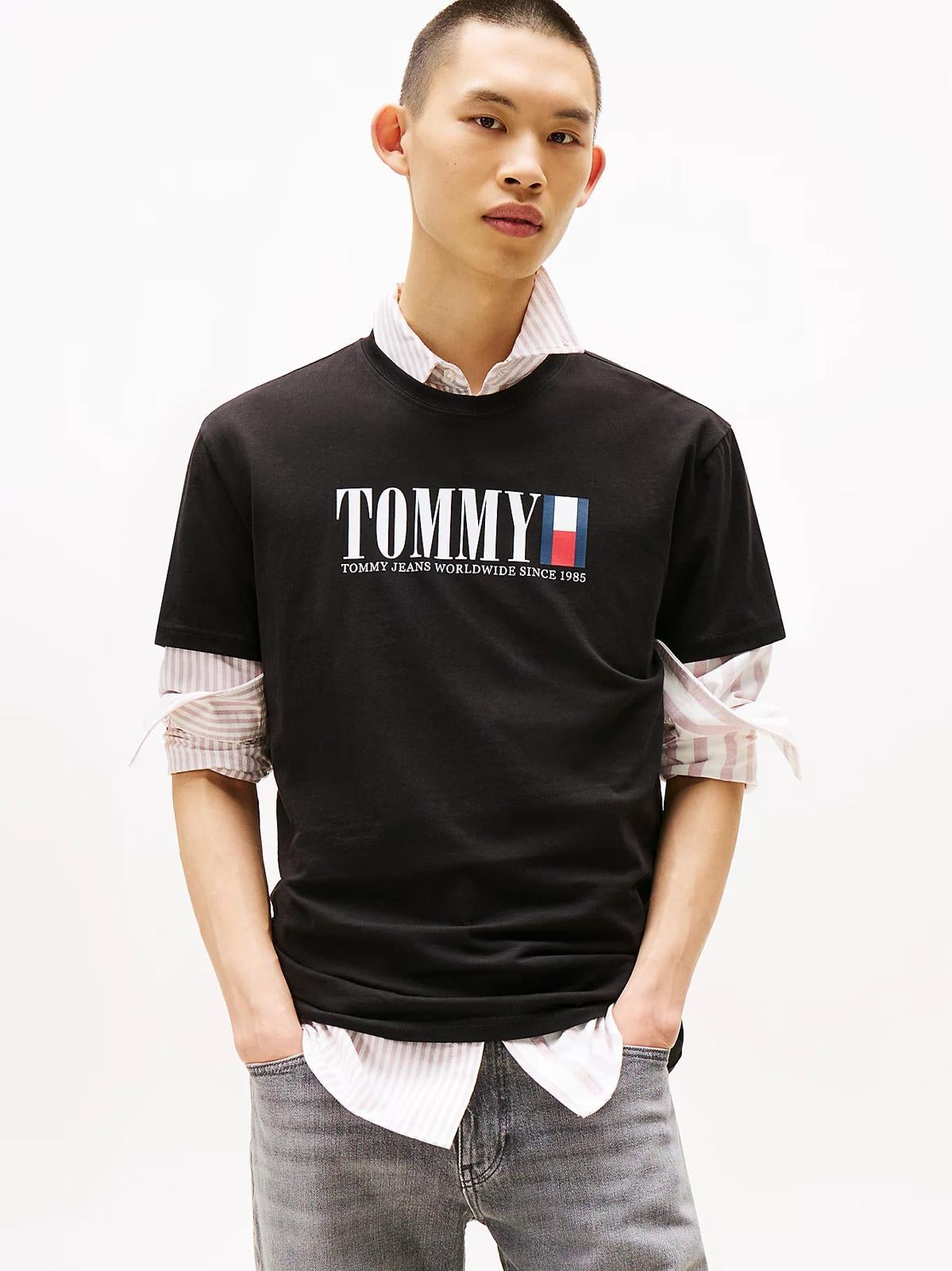 T-Shirt Tommy Jeans con stampa logata uomo
