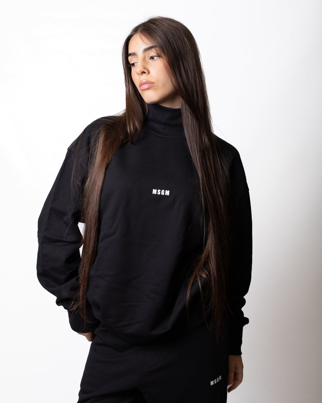 Felpa MSGM a collo alto con logo minimal