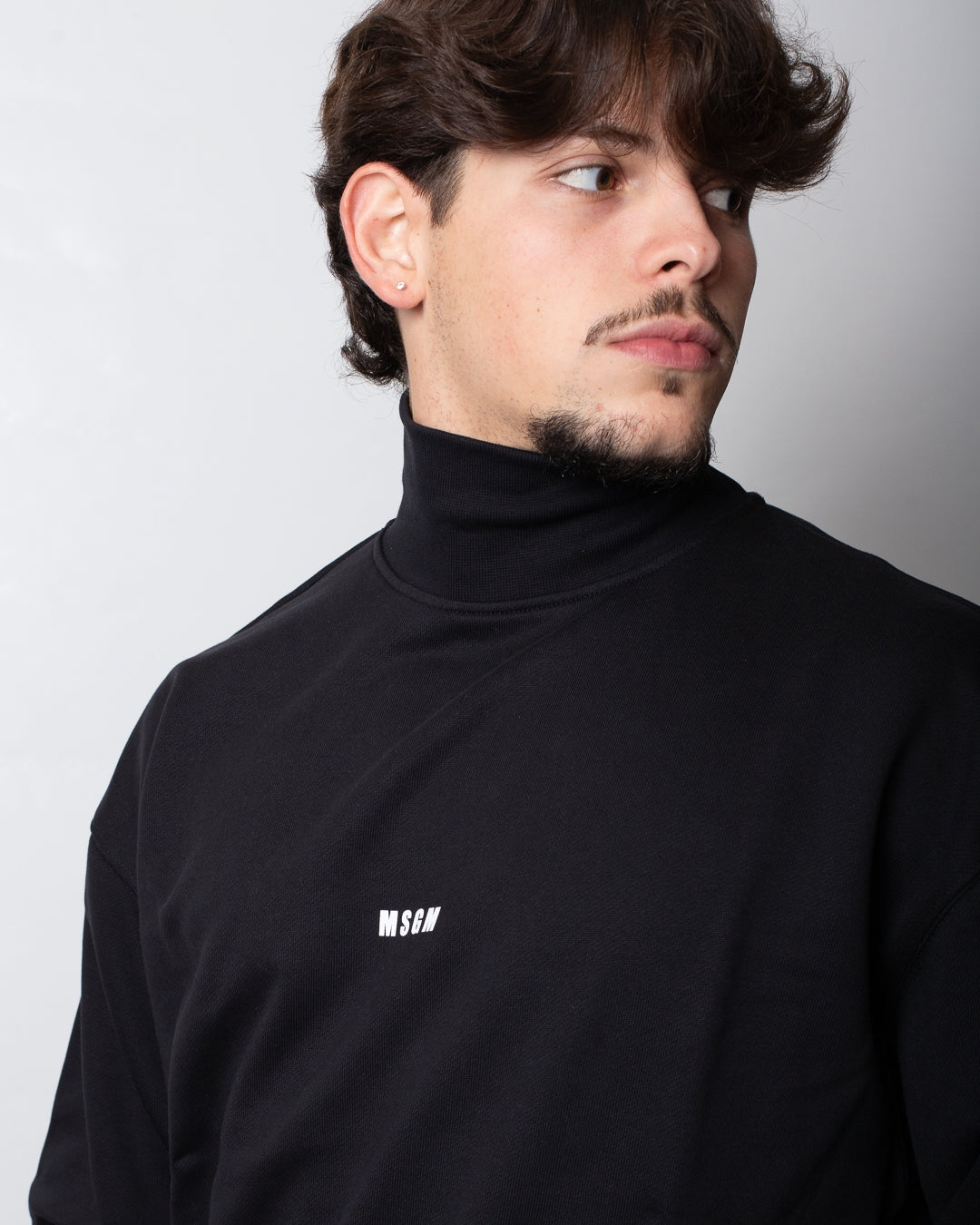 Felpa MSGM a collo alto con logo minimal