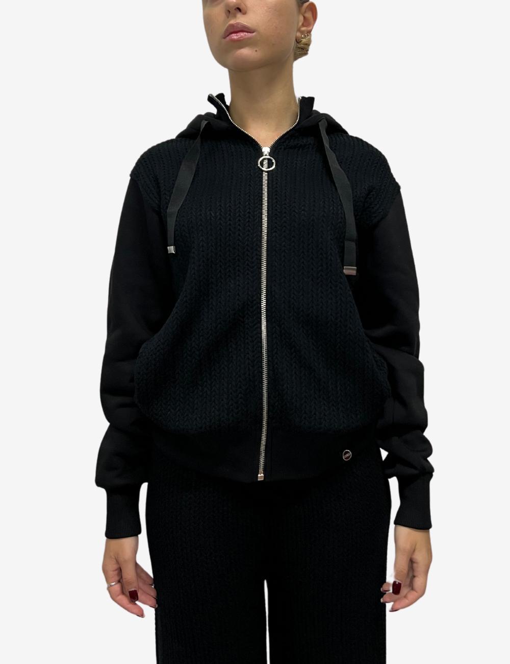 Felpa Colmar full zip con cappuccio in maglia intrecciata donna