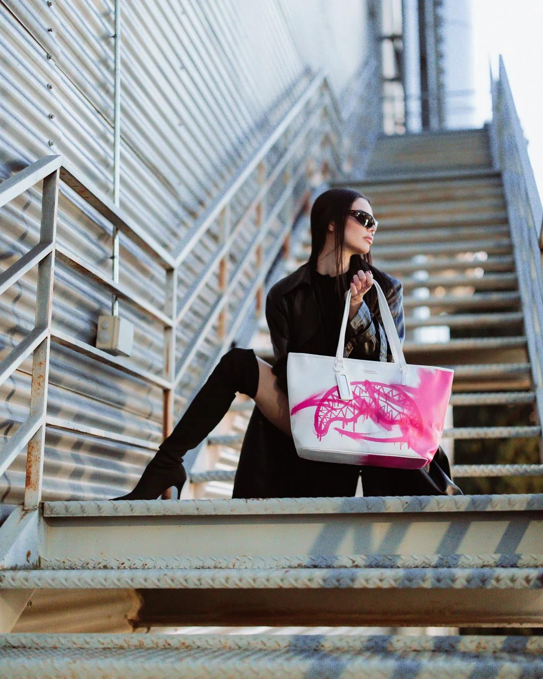 Borsa Sprayground bianco pink vandal tote