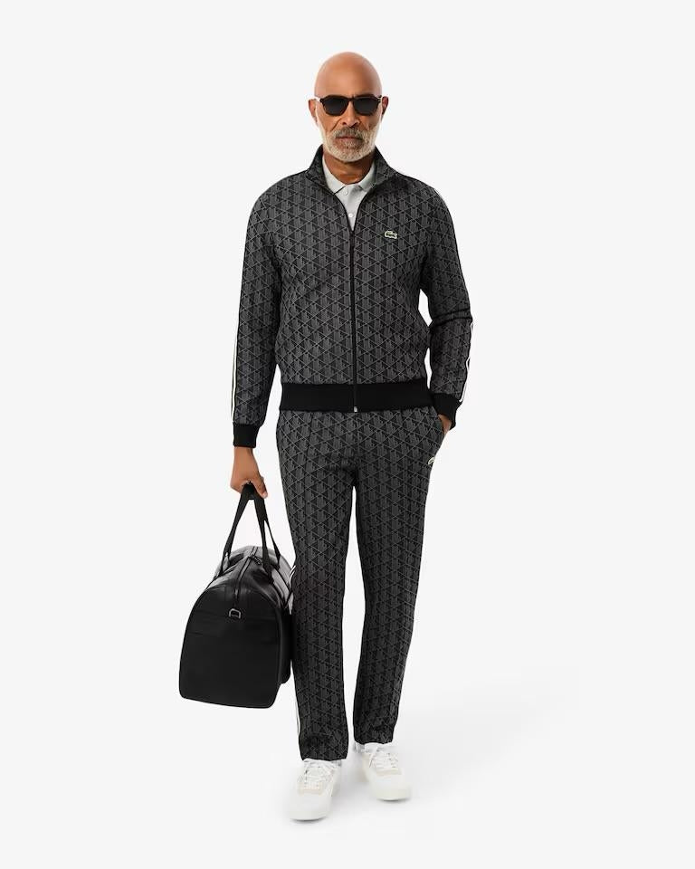 Pantalone Lacoste logato allover uomo
