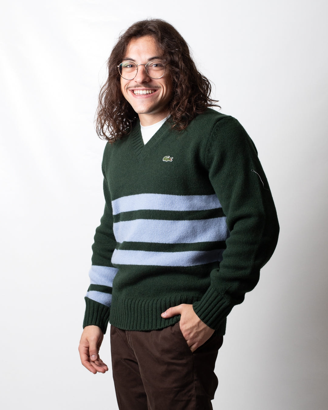 Maglia Lacoste a V in lana uomo