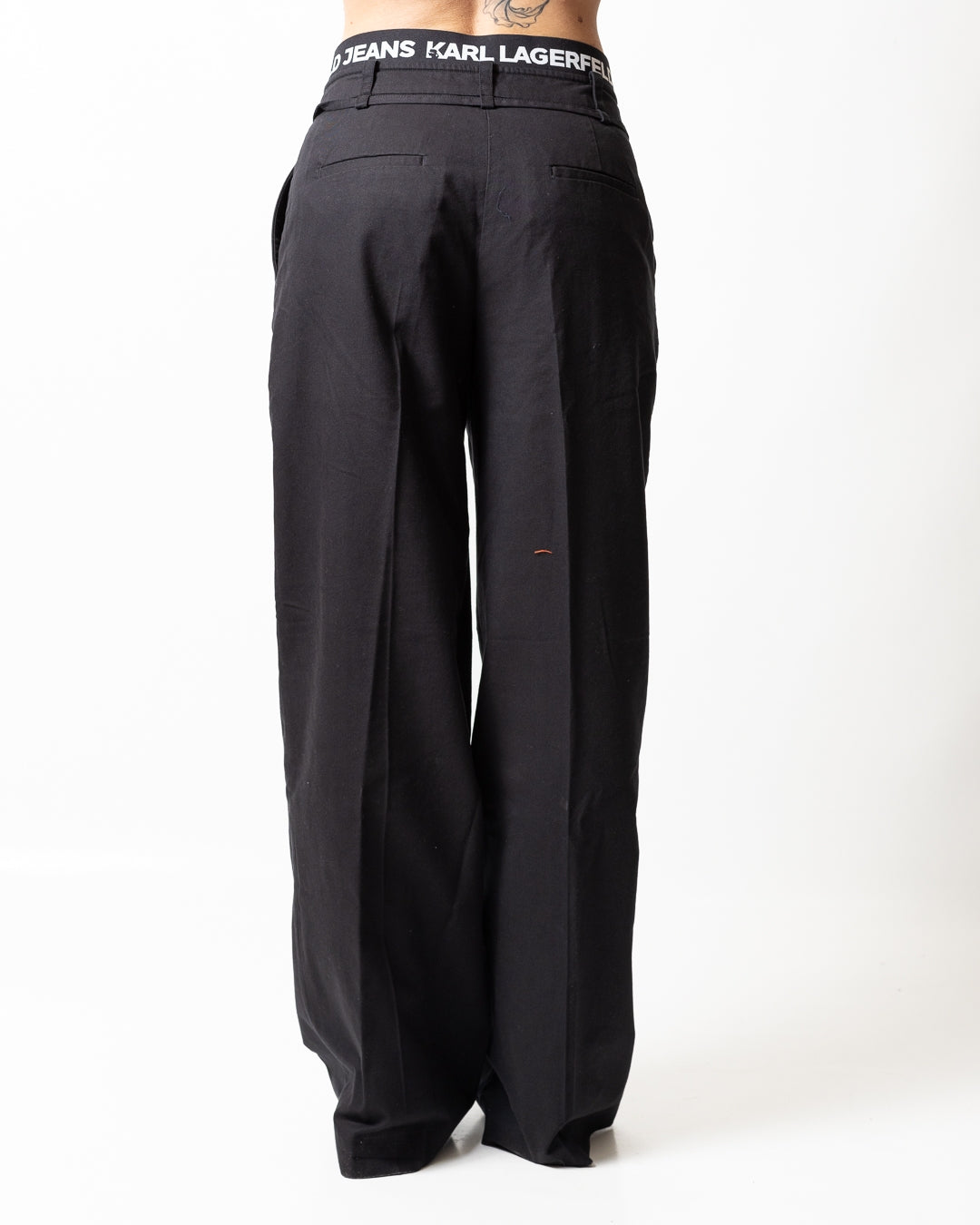 Pantalone Karl Lagerfeld Jeans straight con fascia logata donna