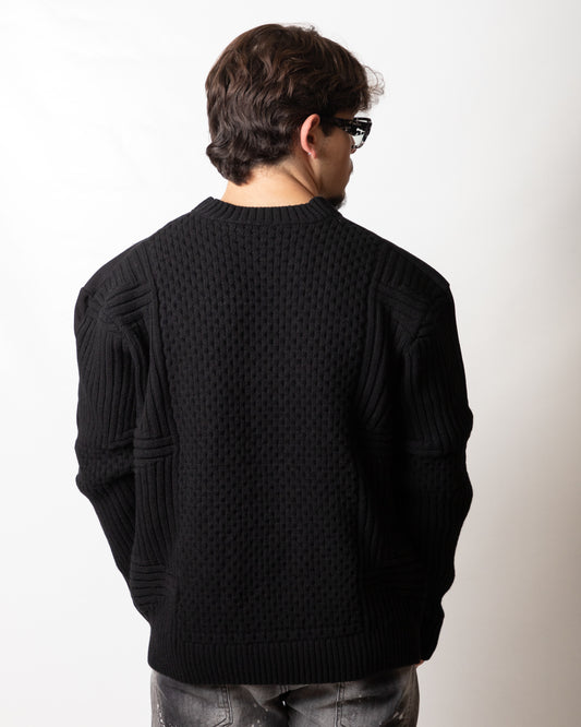 Maglia Just Cavalli girocollo con inserto in felpa uomo