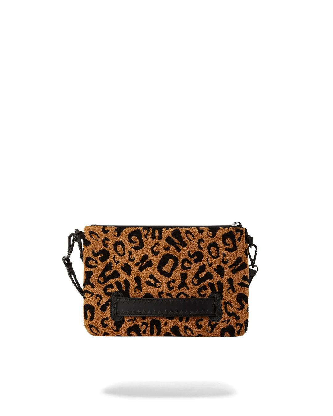 Pochette Sprayground marrone chenille cheetah clutch con tracolla