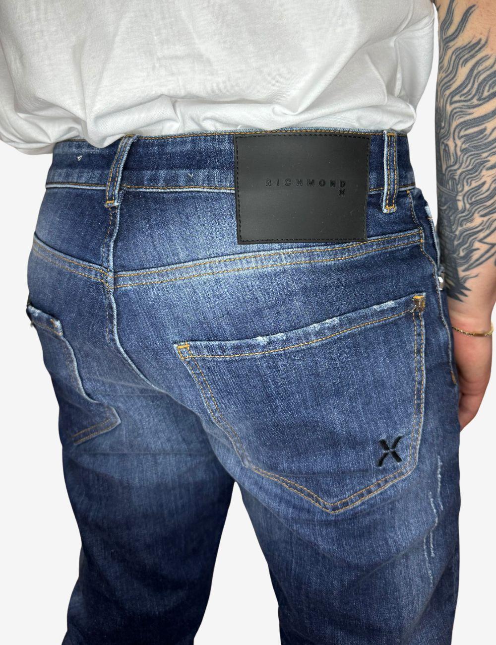 Jeans Richmond X con lavaggio bleaching uomo