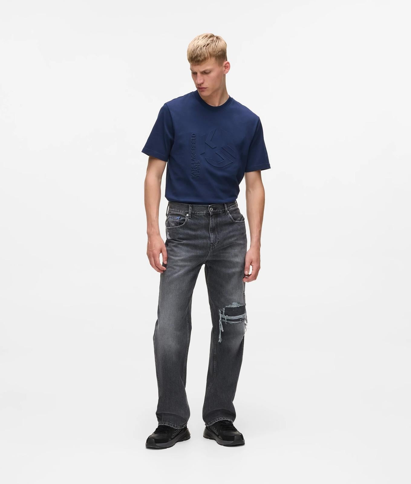 Jeans Karl Lagerfeld relaxed con strappi uomo