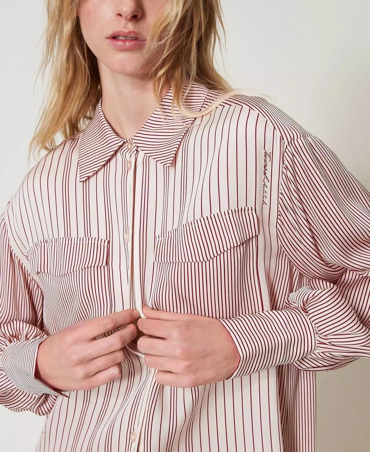 Camicia Twinset Actitude a righe con logo