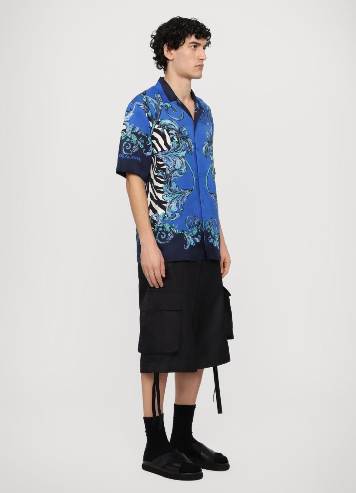 Camicia Versace Jeans Couture "Zebra Barocco" in twill uomo