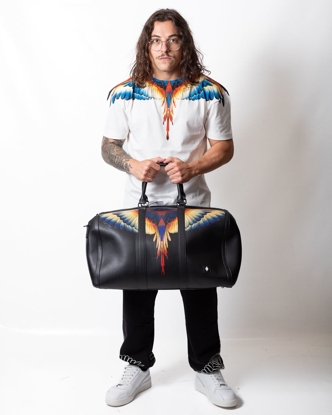 Borsone Marcelo Burlon in ecopelle wings colorfull