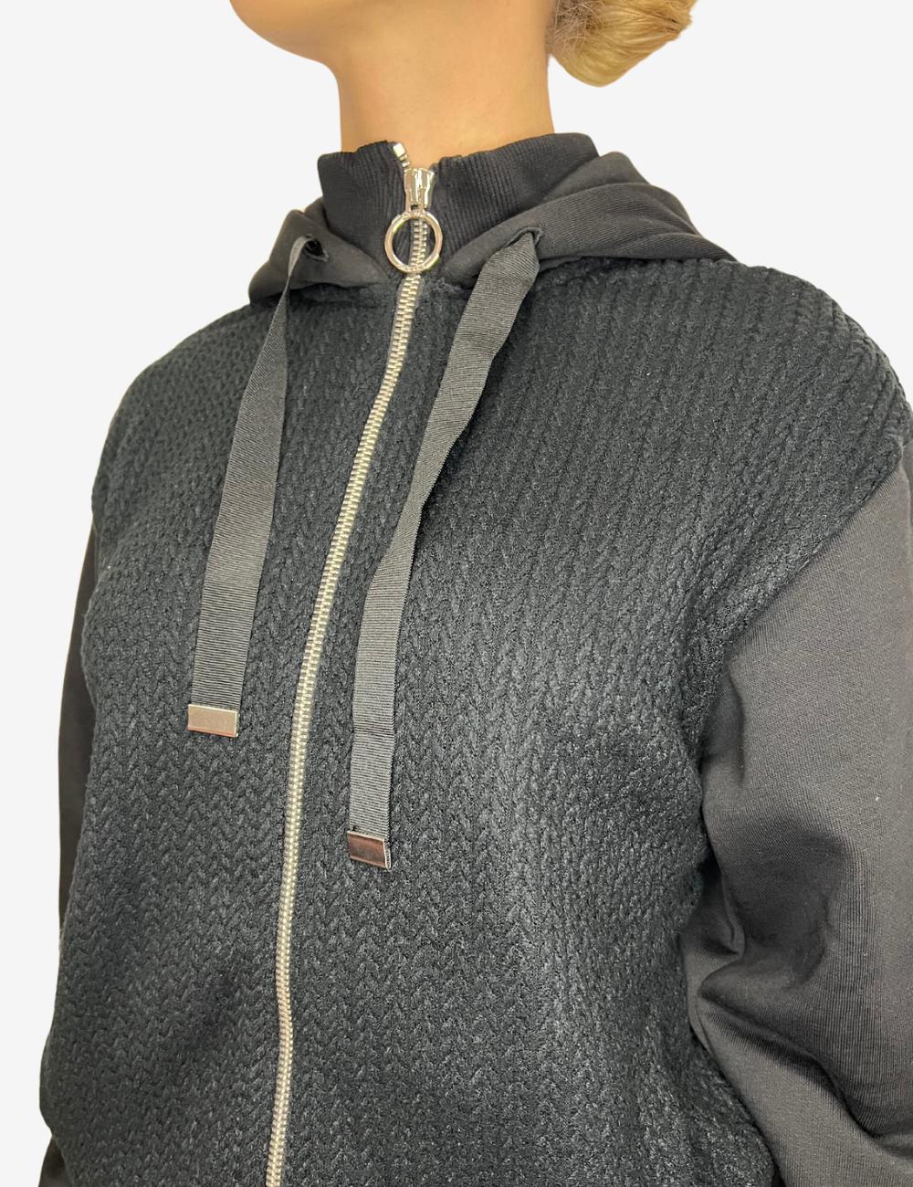 Felpa Colmar full zip con cappuccio in maglia intrecciata donna