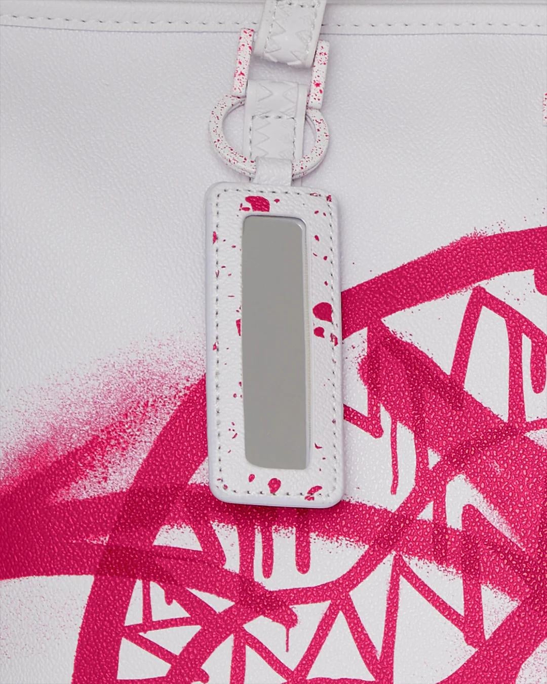 Borsa Sprayground bianco pink vandal tote