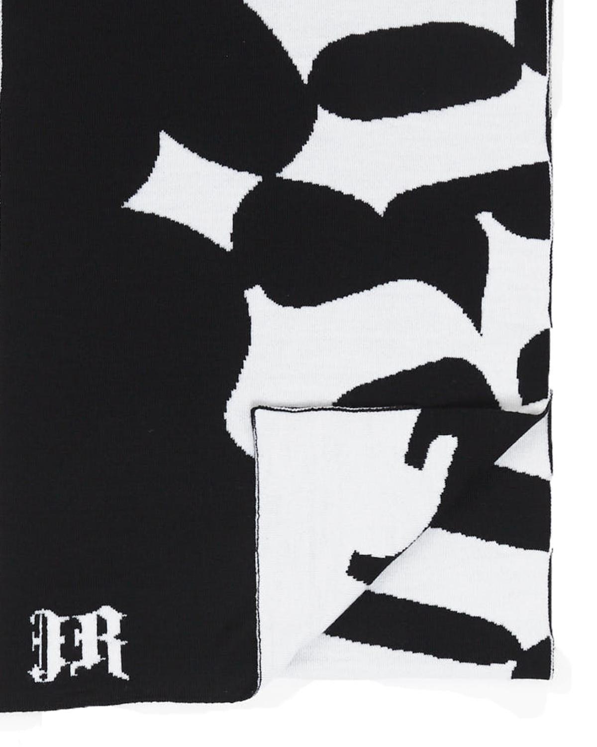 Sciarpa John Richmond in lana con logo gothic a contrasto