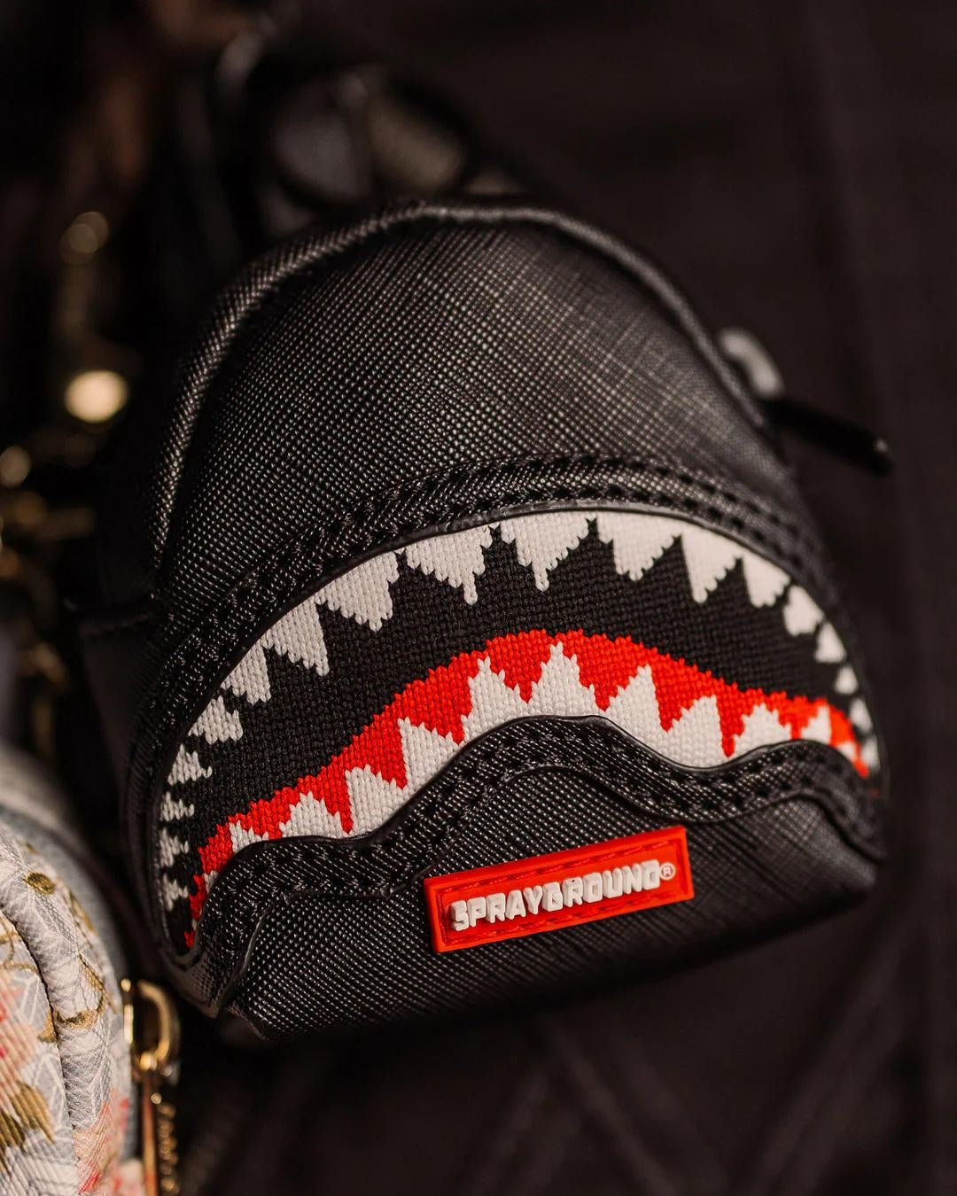 Portachiavi Sprayground nero Fly knit mouth backpack keychain
