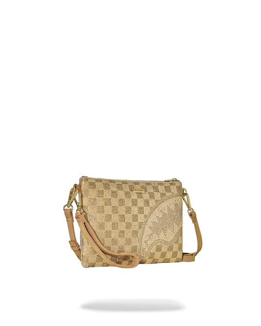 Pochette Sprayground oro 2 TONE GOLD TRINITY CROSSOVER CLUTCH clutch con tracolla