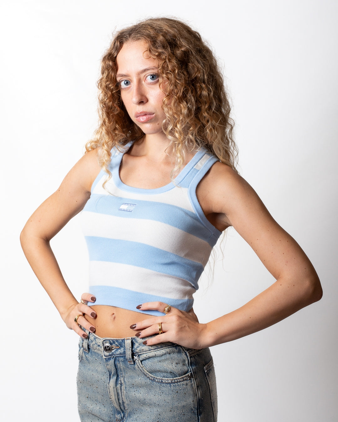 Canotta Tommy Jeans in maglia a strisce donna