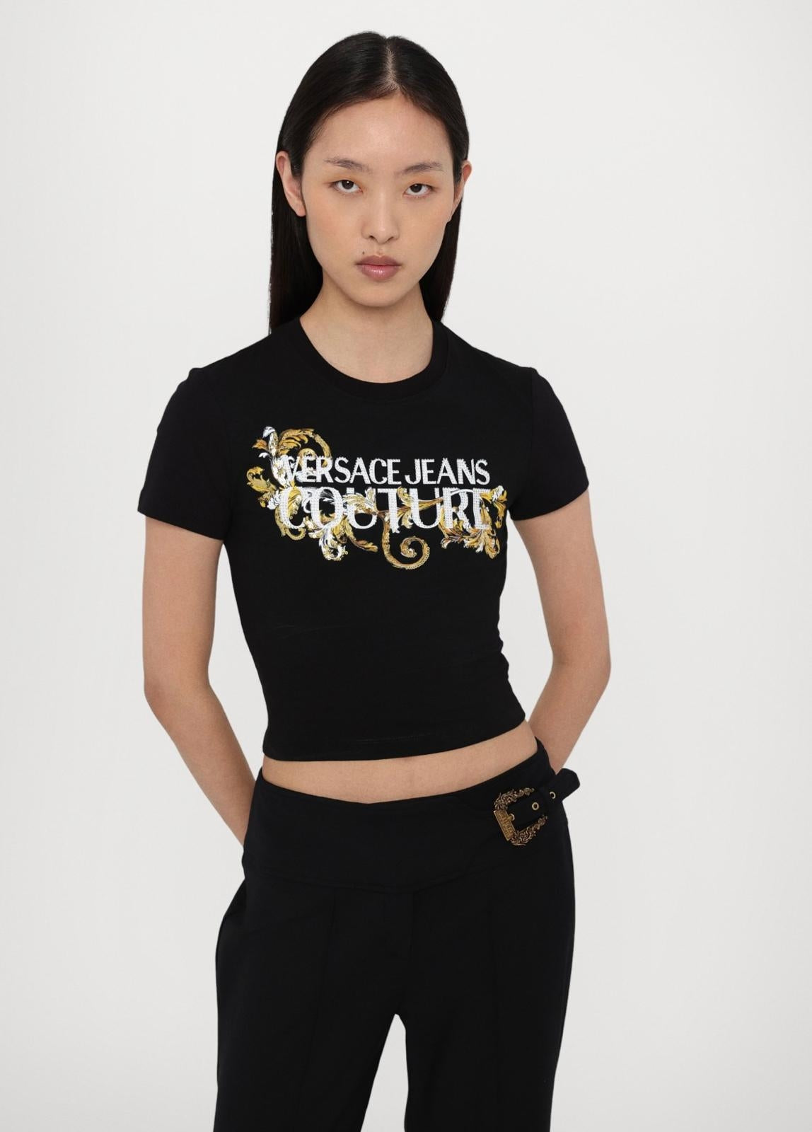 T-Shirt Versace Jeans Couture "Baroque strass" donna