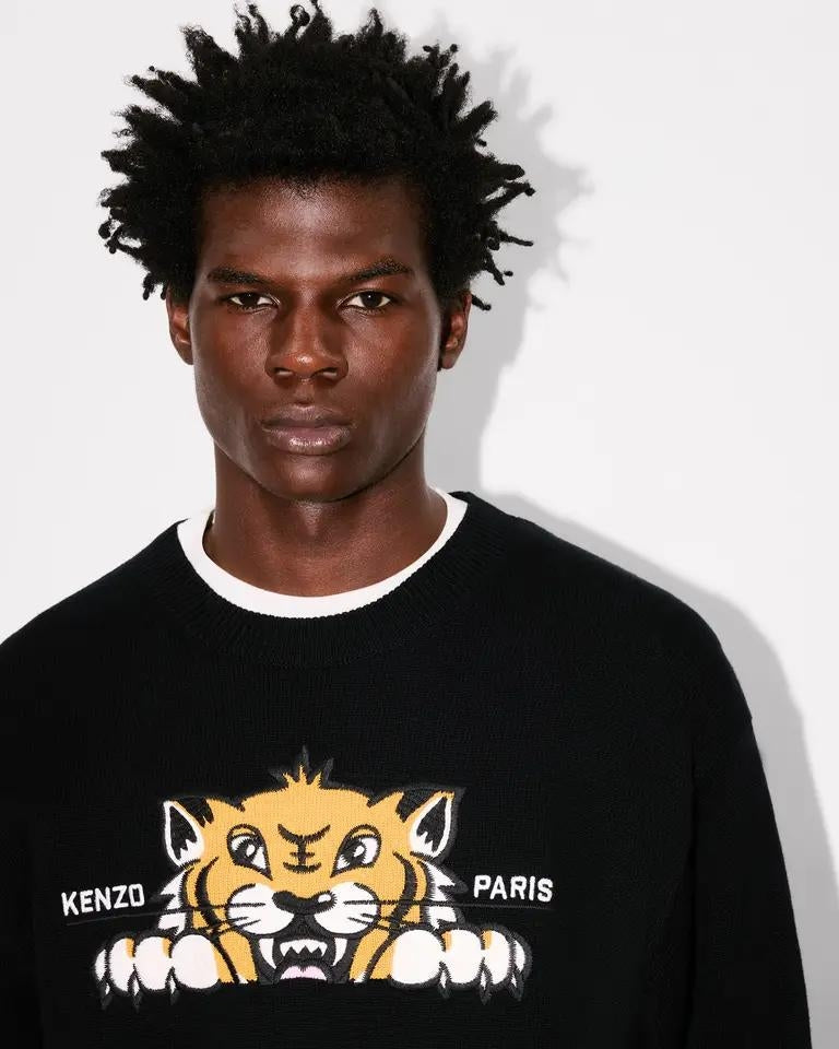 Maglia Kenzo Paris "Happy Tiger" in misto lana uomo