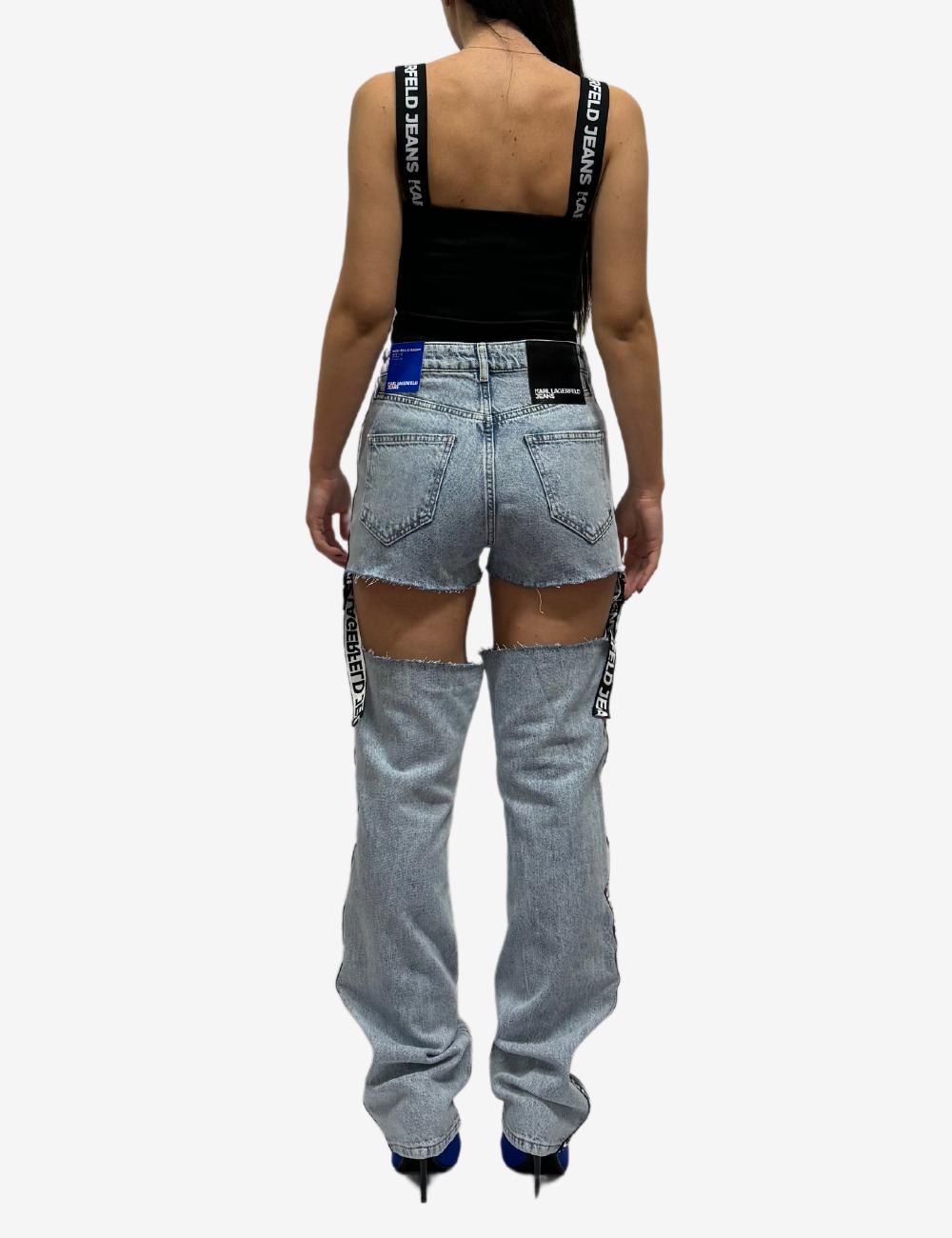 Top Karl Lagerfeld Jeans con spalline logate donna