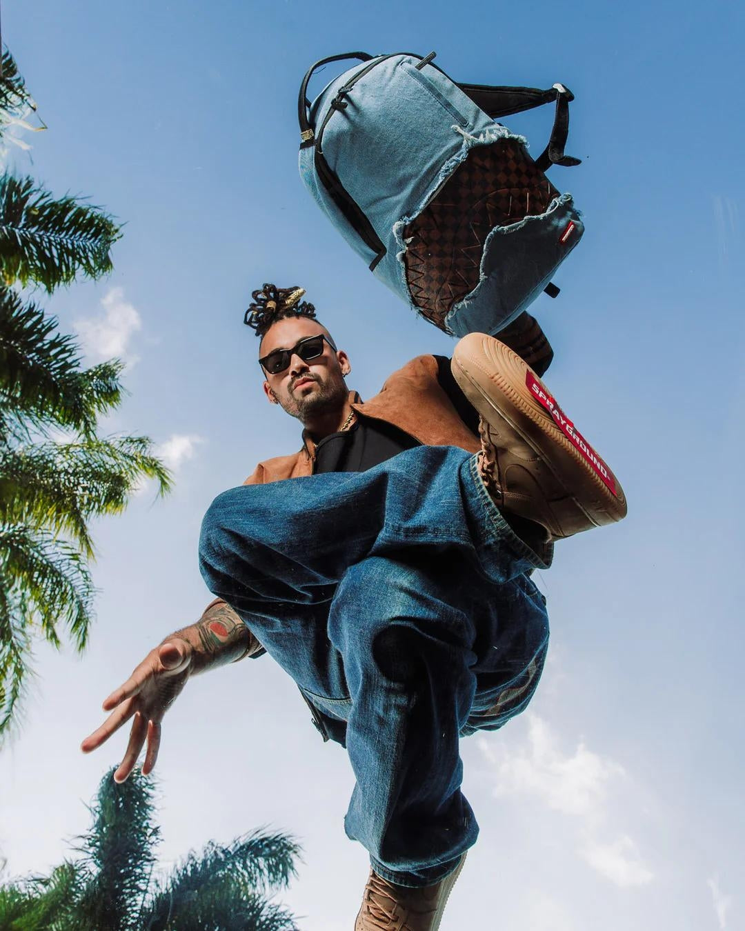 Zaino Sprayground denim shark bite dlxsv backpack