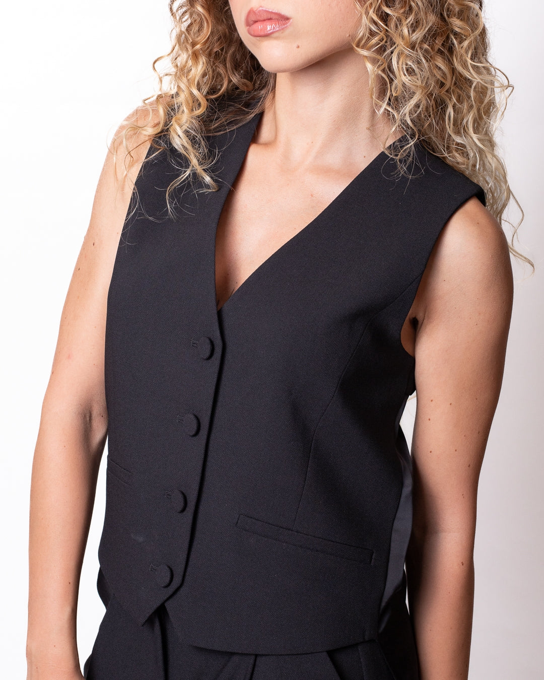 Gilet Twinset Actitude con schiena effetto seta donna