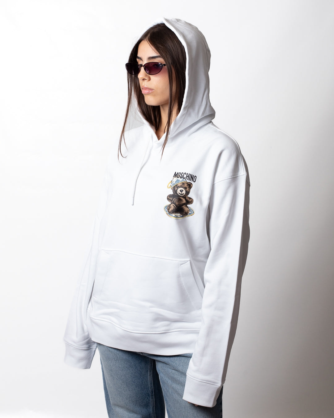 Felpa Moschino con cappuccio e stampa Teddy Bear