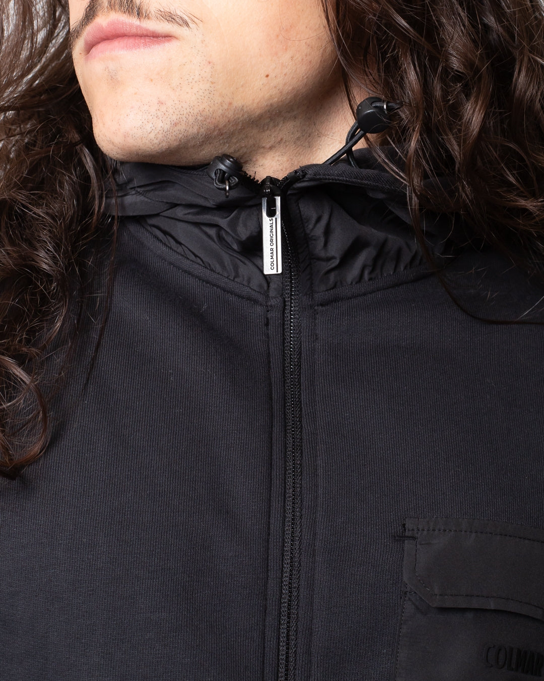 Felpa Colmar fullzip con dettagli in nylon uomo