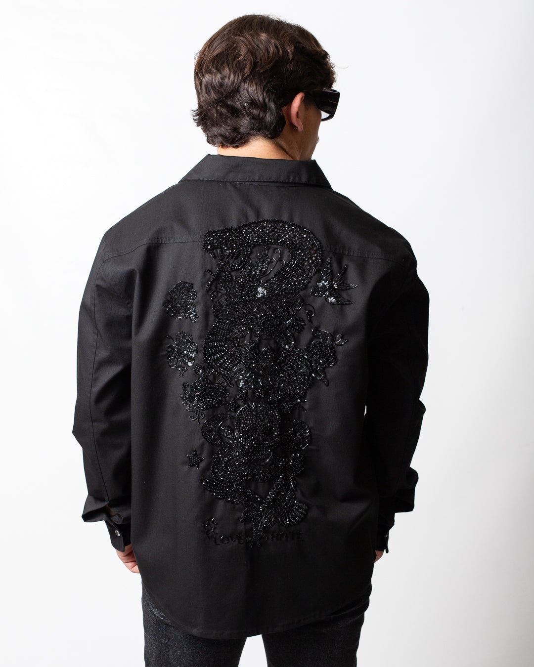 Camicia John Richmond con patch e ricami uomo