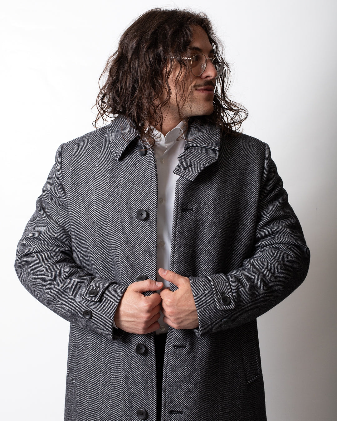 Cappotto Calvin Klein monopetto in misto lana uomo