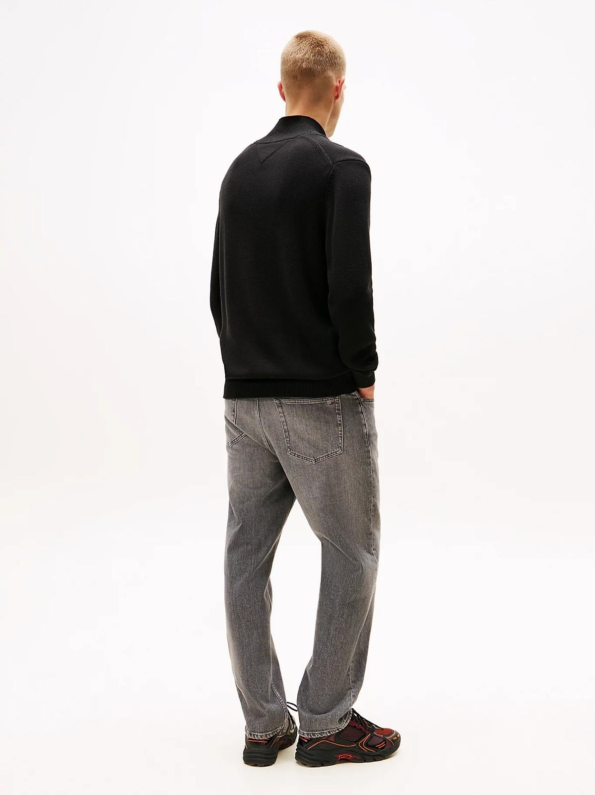 Maglia Tommy Jeans lupetto con bandiera minimal uomo