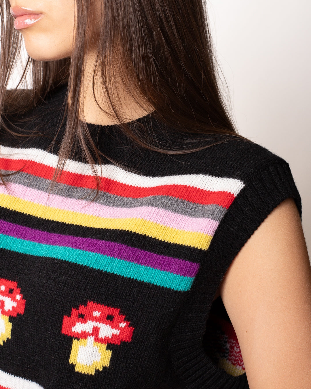 Gilet MSGM in lana con fantasia ricamata