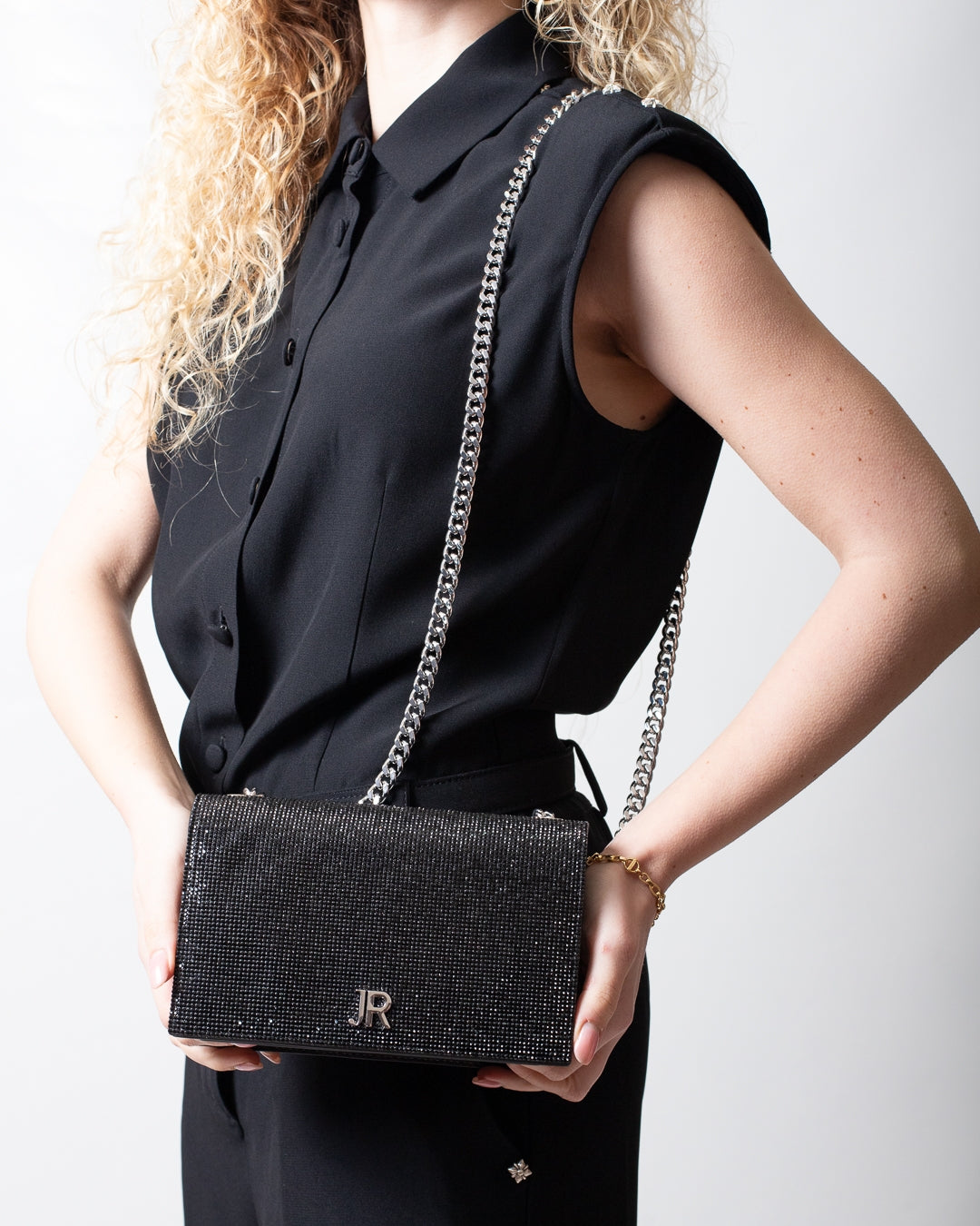 Borsa John Richmond con strass all-over donna