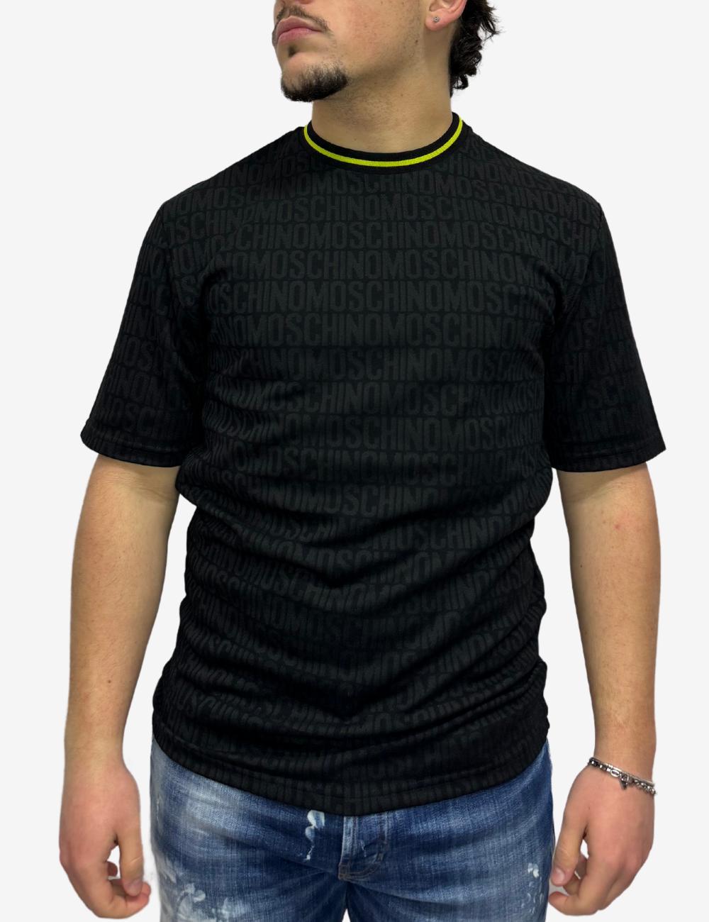 T-Shirt Moschino logata jacquard uomo