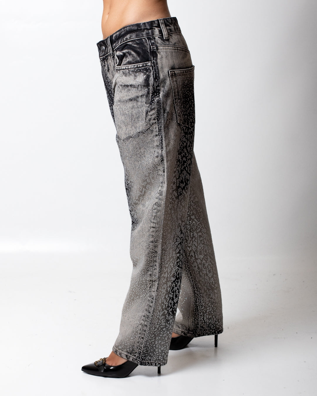 Jeans Just Cavalli boyfriend con strass all-over donna