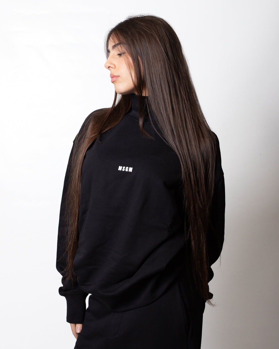 Felpa MSGM a collo alto con logo minimal
