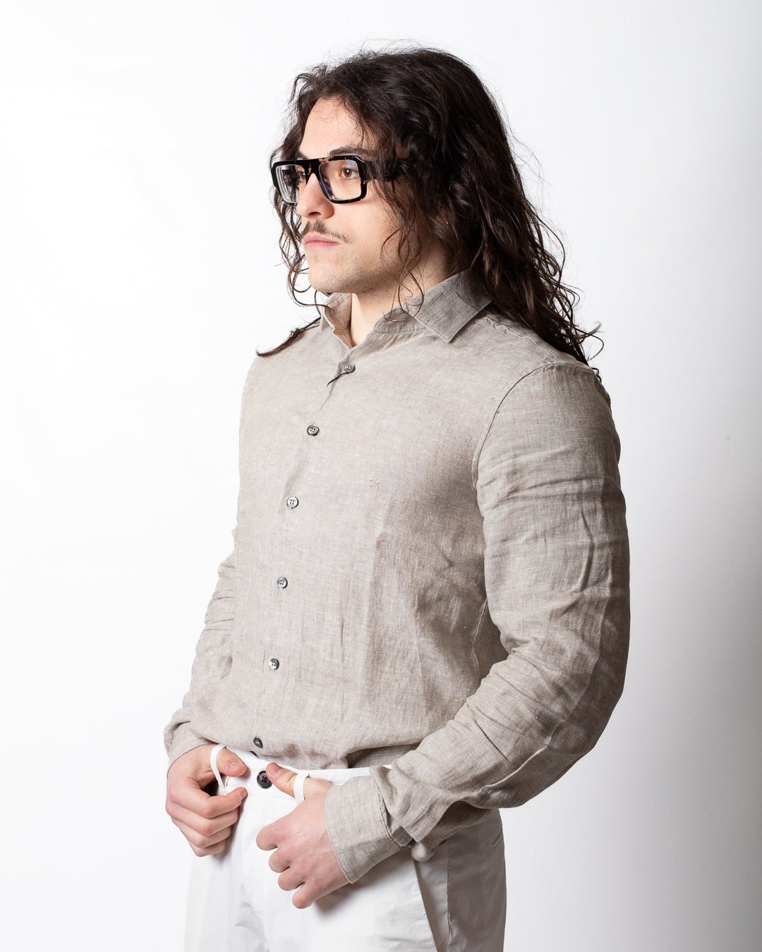 Camicia Calvin Klein slim in lino uomo