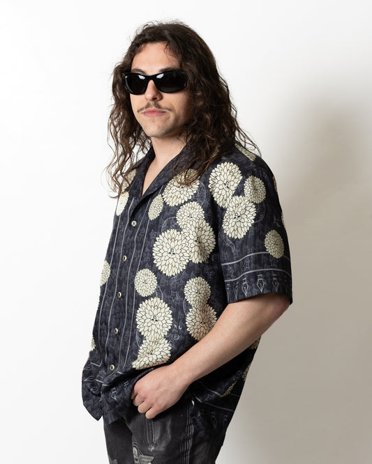 Camicia John Richmond in seta con stampa all-over uomo