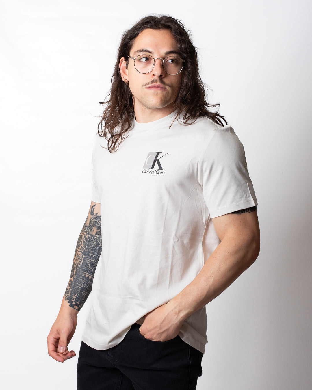T-Shirt Calvin Klein con maxi stampa logata uomo