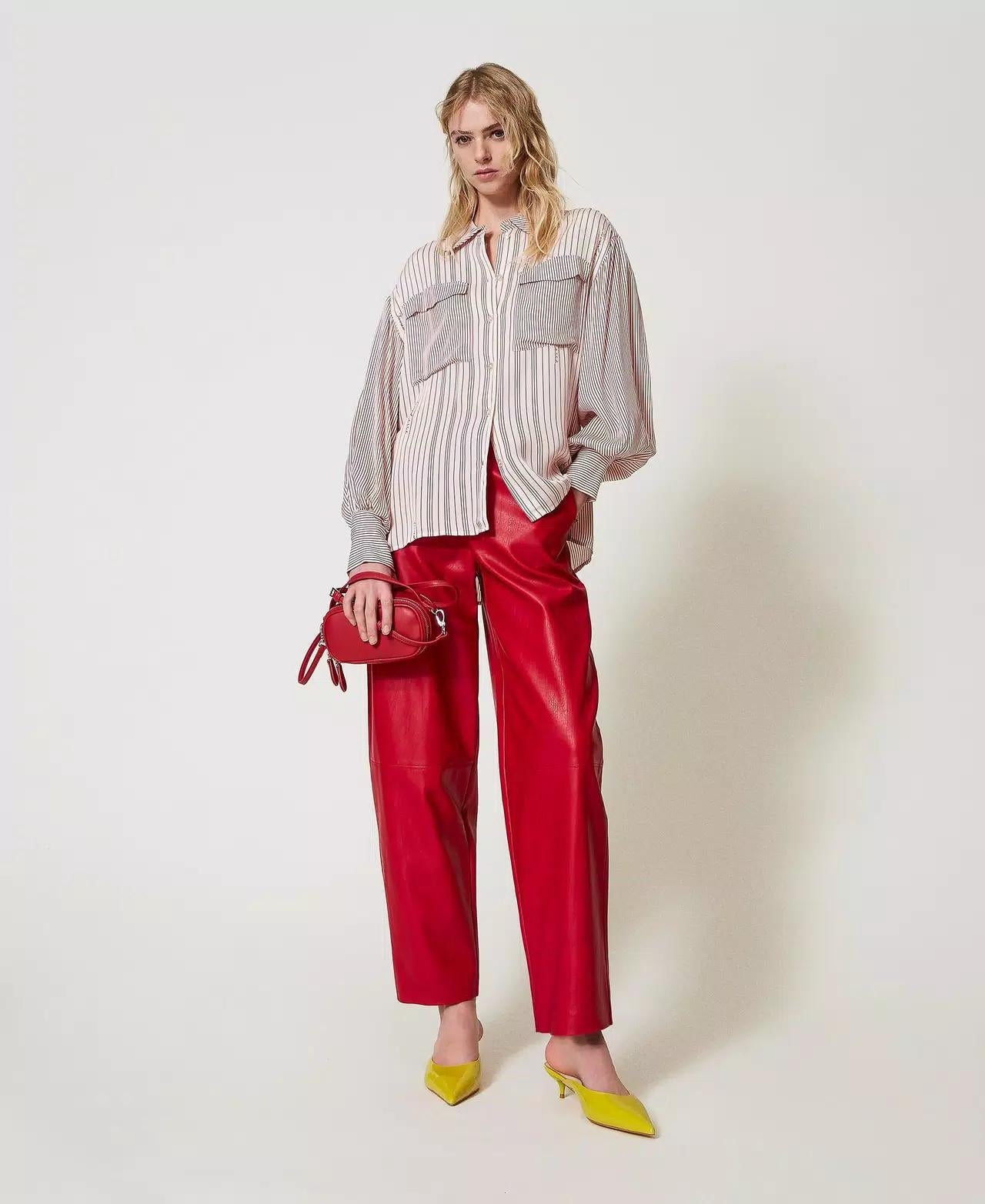 Camicia Twinset Actitude a righe con logo