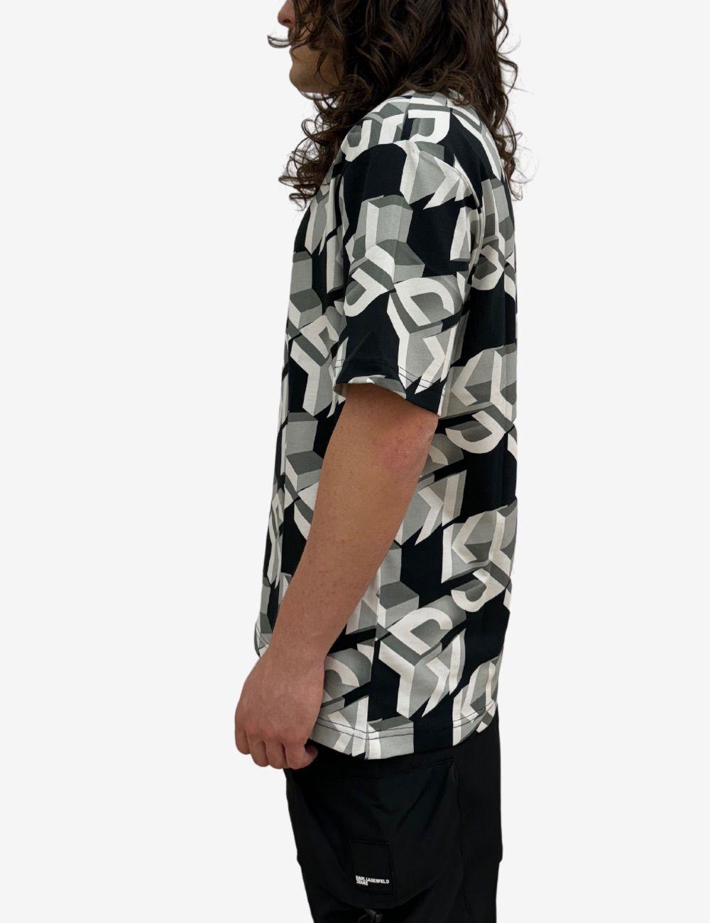 T-Shirt Karl Lagerfeld Jeans con grafica logo "Monogram" all-over uomo