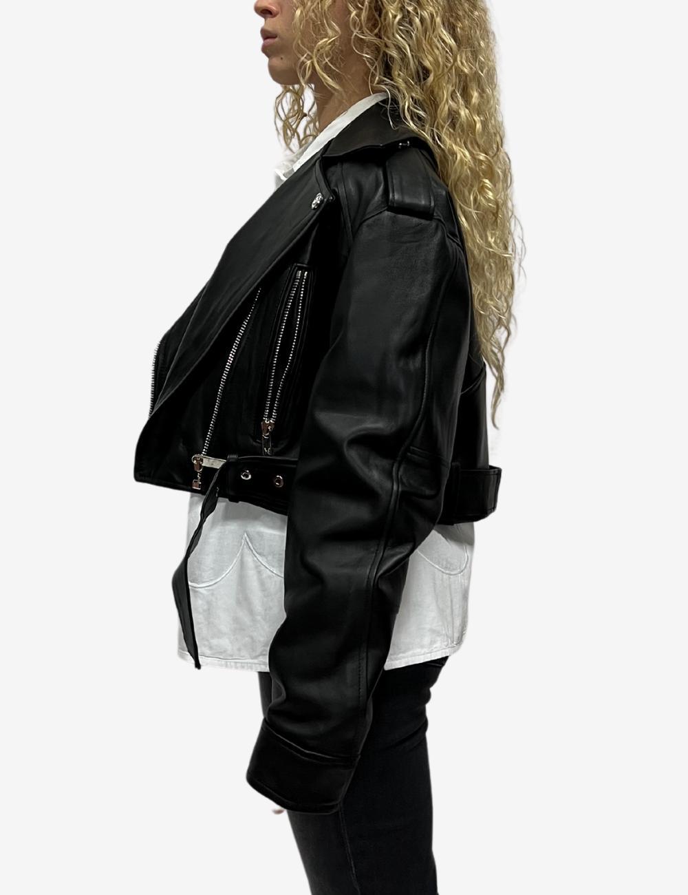 Giubbotto Richmond X crop in pelle donna