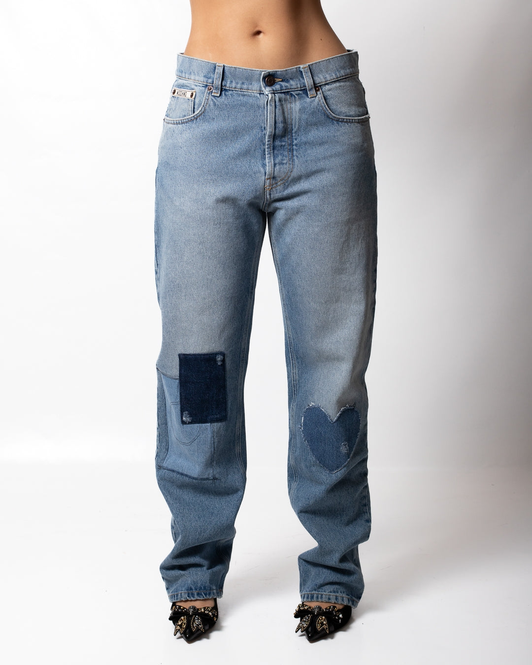 Jeans Moschino straight con patch