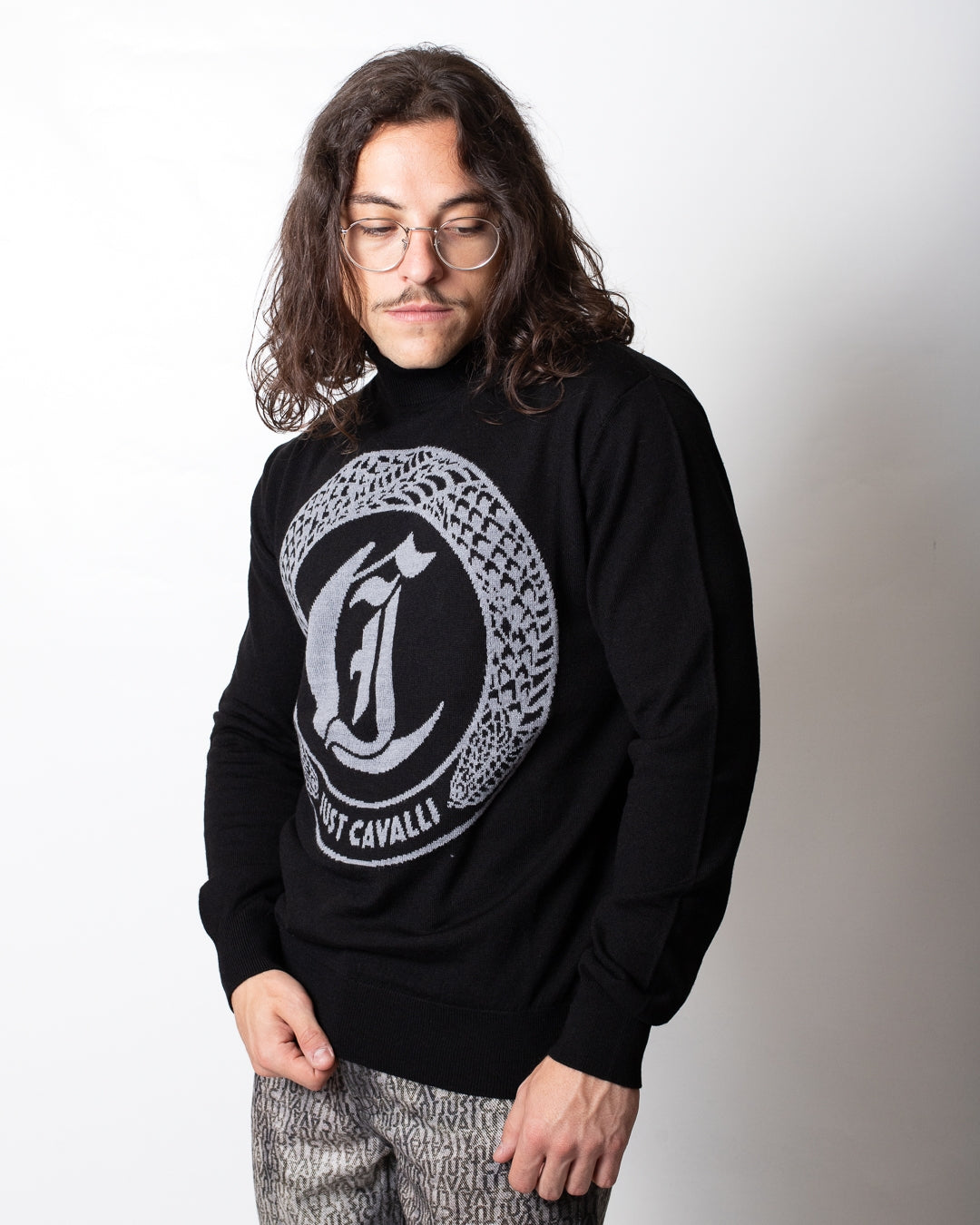 Maglia Just Cavalli lupetto misto lana uomo