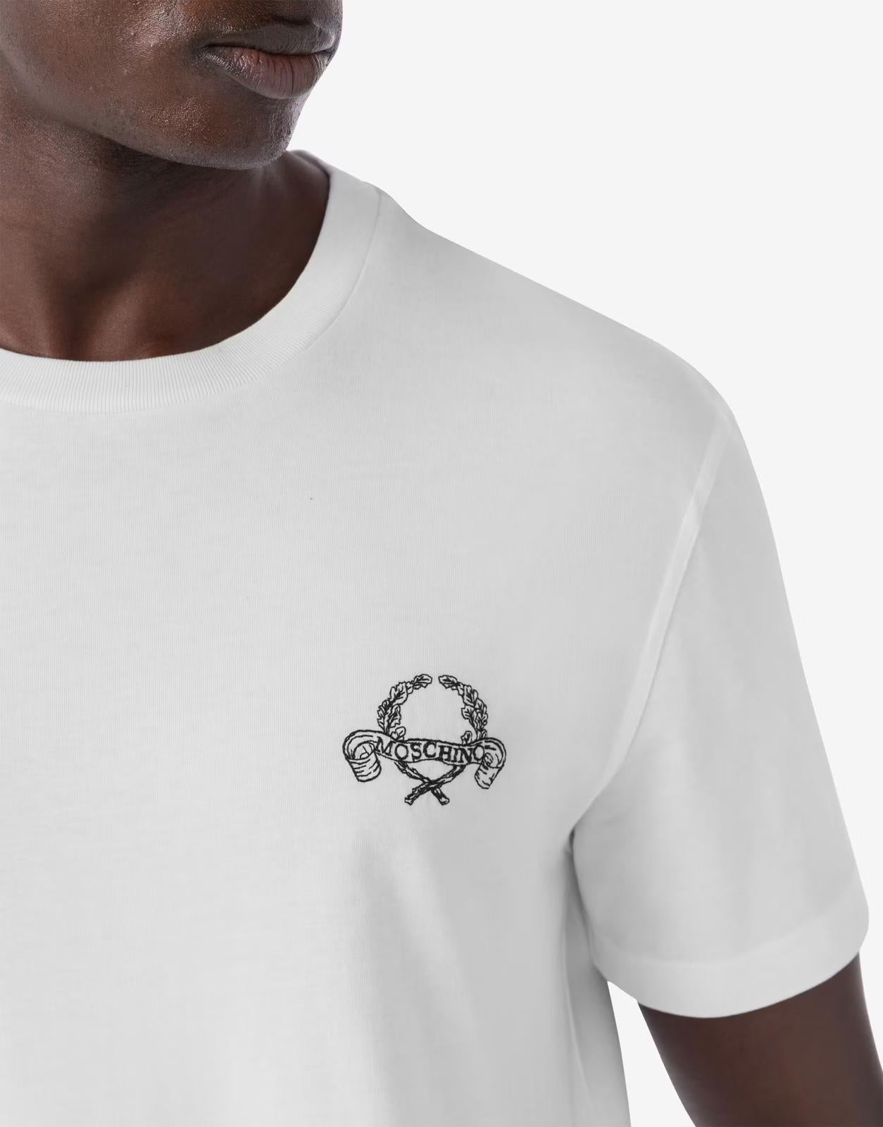 T-Shirt Moschino "Laurel Crown" ricamata uomo