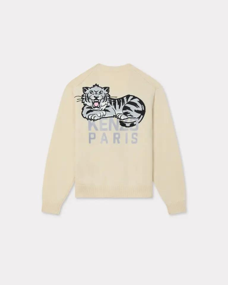 Cardigan Kenzo Paris "Happy Tiger" in misto lana donna