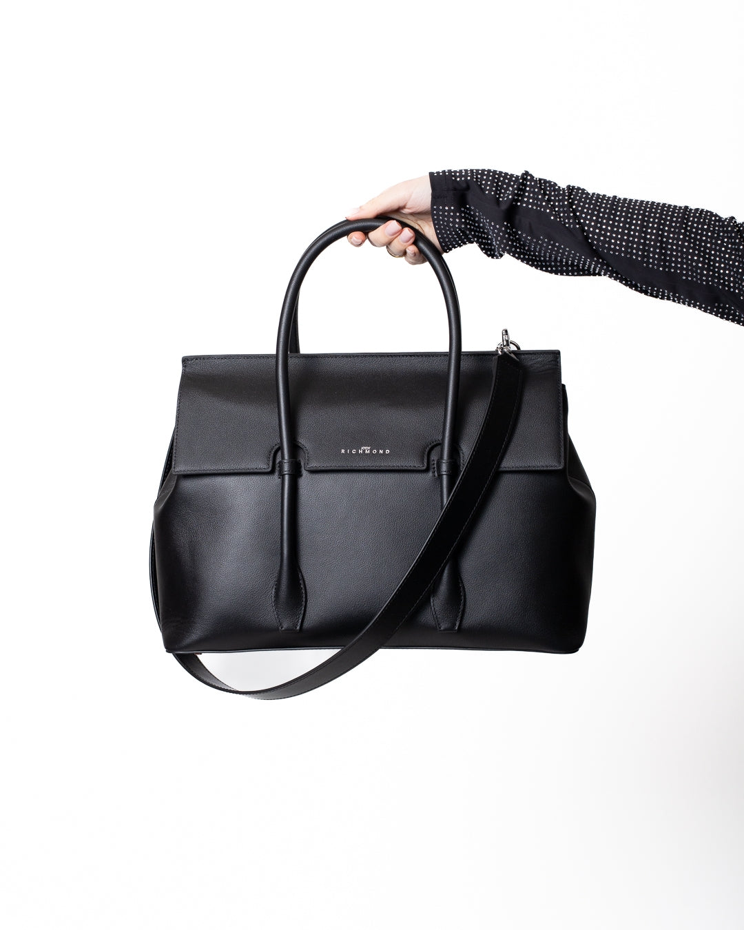 Borsa John Richmond in vera pelle con manico e tracolla donna